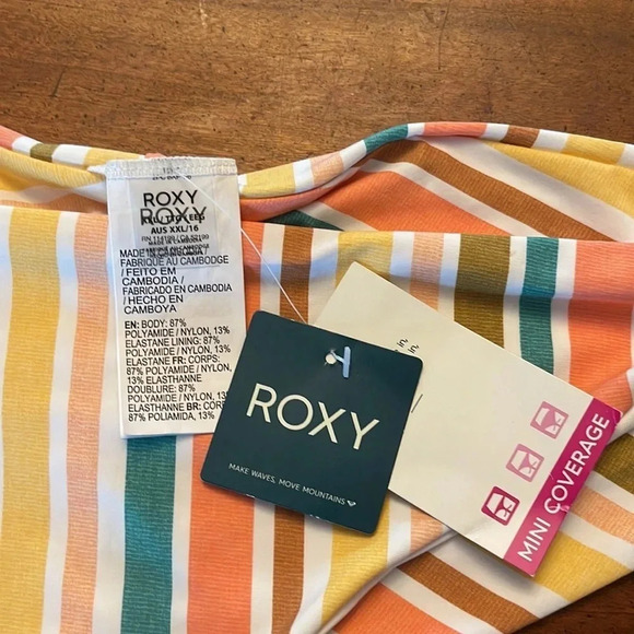 NWT!! ROXY - PRINTED BEACH CLASSICS MINI BIKINI BOTTOMS - Size XXL/16 - Picture 11 of 11